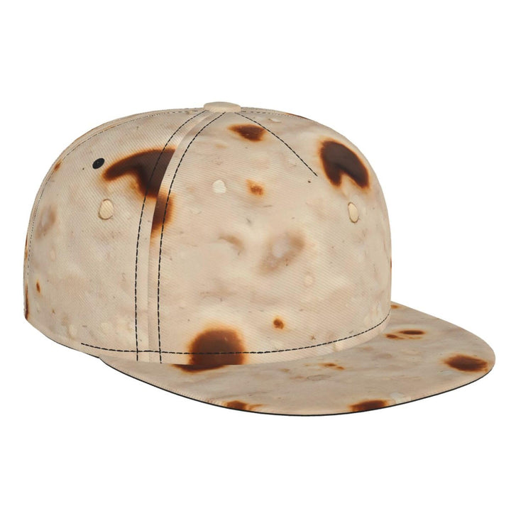 Tortilla Flat Brim Hat Adjustable Bill Classic Snapback Cap for Men Hip Hop Style Black