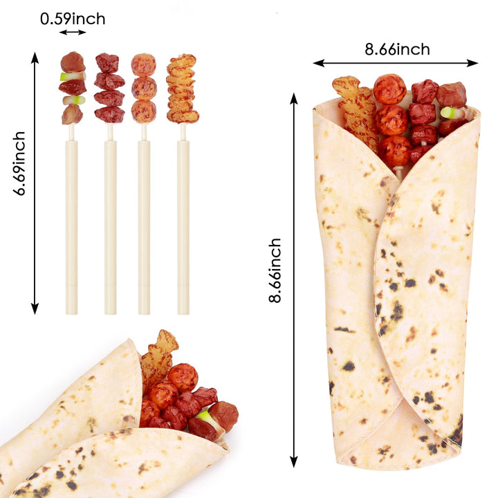 Tortilla Pencil Case, Roll Canvas Pencil Pouch Canvas Pen Roll Up 8.07 Inch Round