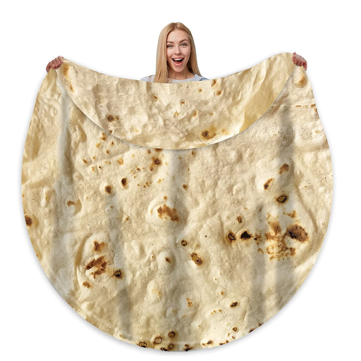 Tortilla Blanket Adult Size Double Sided Throw Blanket Novelty Gift for 300 GSM Soft Flannel 60 inches