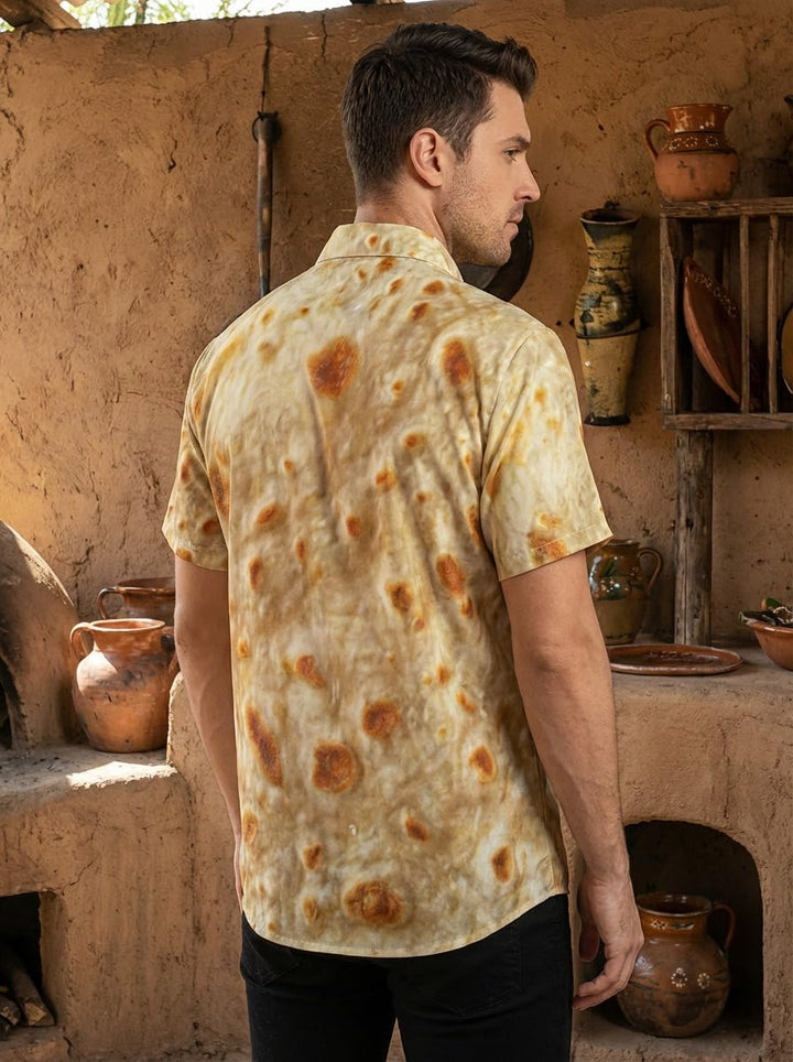 Tortilla Print Hawaiian Shirt  Button Down Shirt