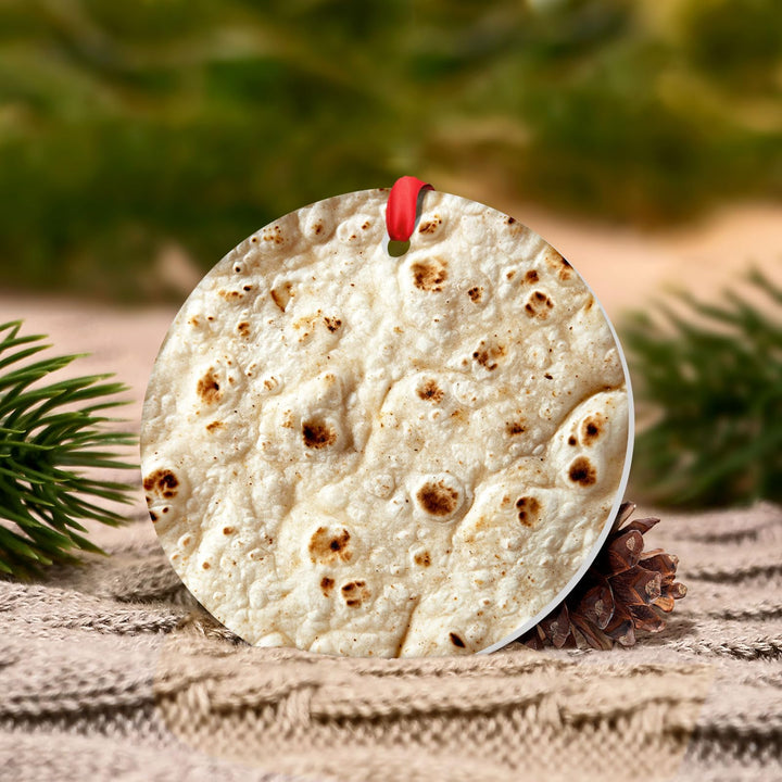 365RUSTIC Funny Ornament for Christmas Tree, Office, Car, Home Decorations, 2025 Christmas Ornament, 2-Side Printed Ceramic Gifts, Tortilla Ornament