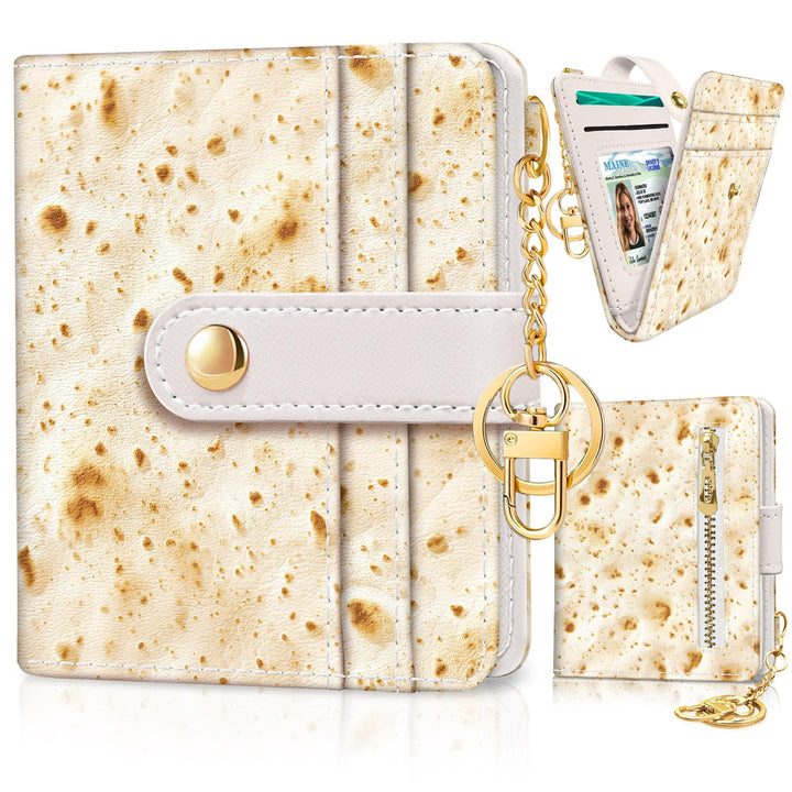 Tortilla Lover Rfid Women Wallet, Small Slim Thin Compact Credit Card Wallet, PU Leather Bifold Cash Wallet, Zipper Coin Pocket ID Window, Gifts