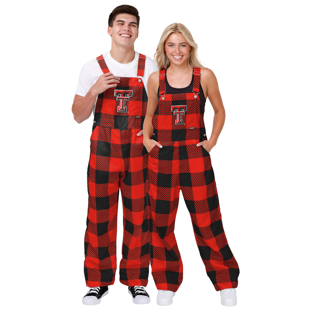 Texas Tech Red Raiders NCAA Womens Plaid Bib Overalls