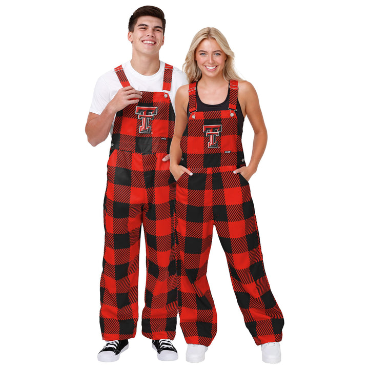 Texas Tech Red Raiders NCAA Womens Plaid Bib Overalls