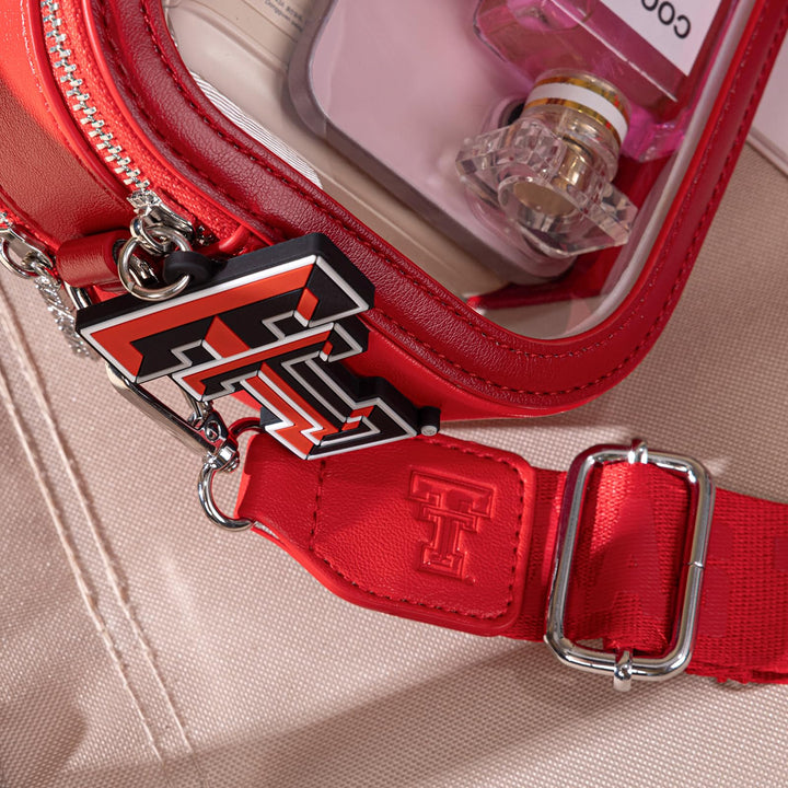 Montana West Texas Tech Clear Stadium Bag for Women - Stadium Approved, Clear Crossbody Bag Clear Crossbody Bag with Removable Strap, Transparent Handbag for Concerts &amp; Sports Fan Gifts | NC-TTU016RD