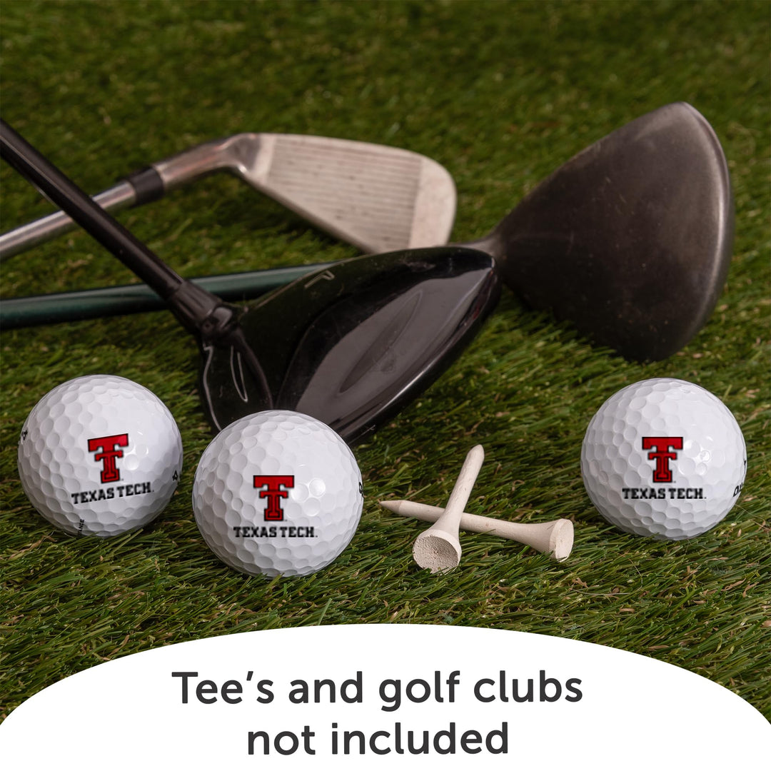 Desert Cactus Texas Tech University Golf Balls 3 Pack – TTU Red Raiders Full Color Three – Officially Licensed Sport Team Accessory (Design B)