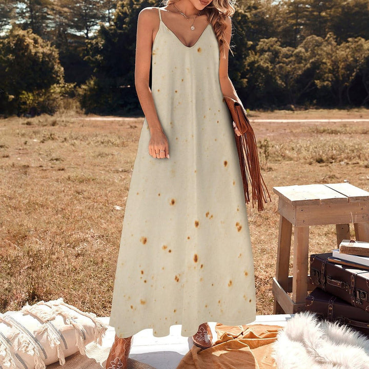 Tortilla Dresses for Women V Neck Strap Dress Sexy Sleeveless Maxi Dress Beach Clothes