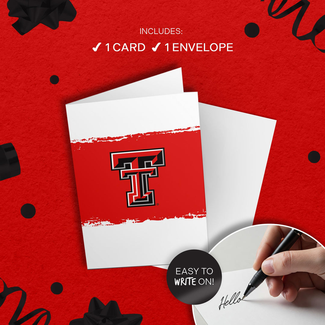 Desert Cactus Texas Tech University 5x7 Inch Greeting Card TTU Red Raiders Single Folded Cardstock with Envelope Party Celebration Officially Licensed (5x7 Card B - Blank)