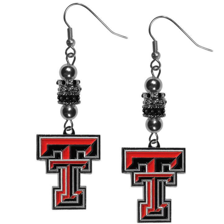 Womens Texas Tech Red Raiders Euro Bead Earrings One Size