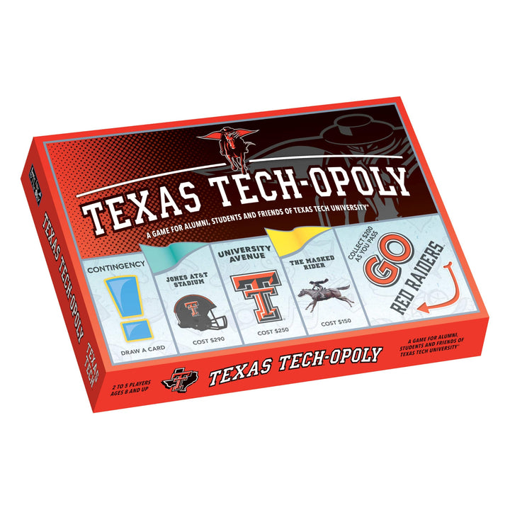 Late for The Sky Texas Tech-Opoly Board Game – Official University Campus Edition, Family Party Strategy Board Game for Adults and Kids, 2–6 Players, Ages 8+, Collect Credit Hours and Diplomas