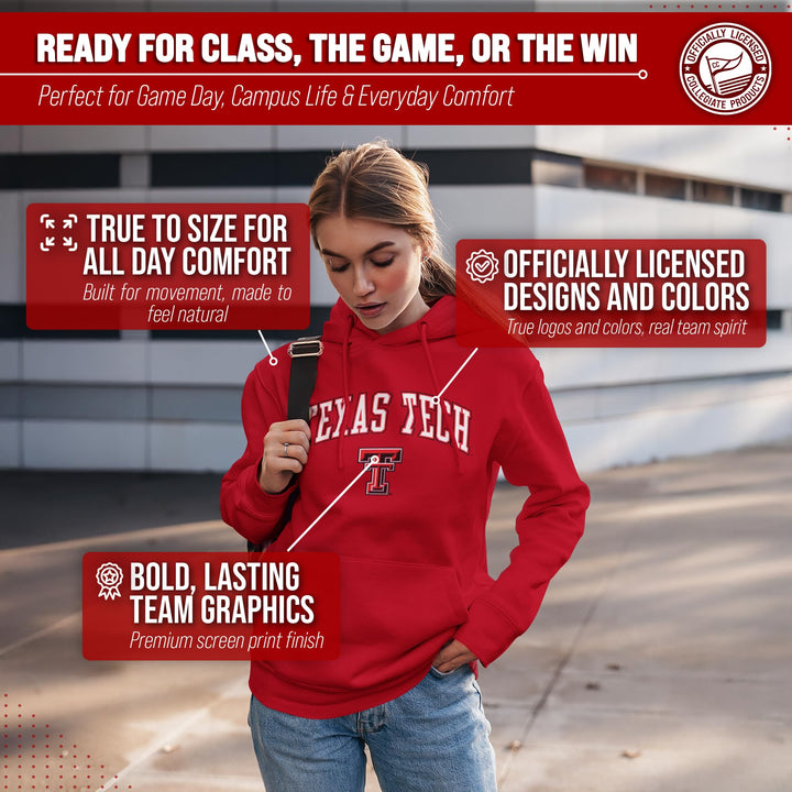 Campus Colors Texas Tech Red Raiders Arch &amp; Logo Gameday Hoodie - Red Large
