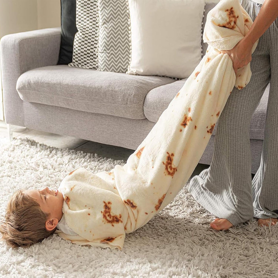 Tortilla Blanket Baby Stuff Shower White Elephant Gifts for Kids Throw Blankets Wrap Swaddle Toddler Boy Girl Soft Fleece 40in