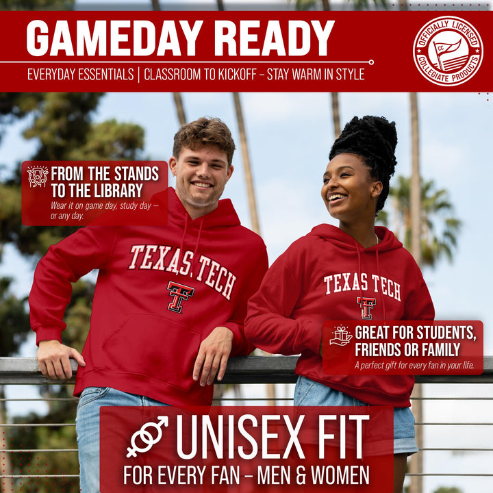 Campus Colors Texas Tech Red Raiders Arch &amp; Logo Gameday Hoodie - Red Large