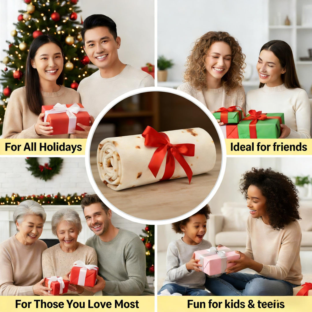 Tortilla Throw Blankets for Adults Teen Kids, Double Sided Wrap Blankets, Novelty Realistic Flannel Round Blankets, Unique Gift for Girl Women 47in