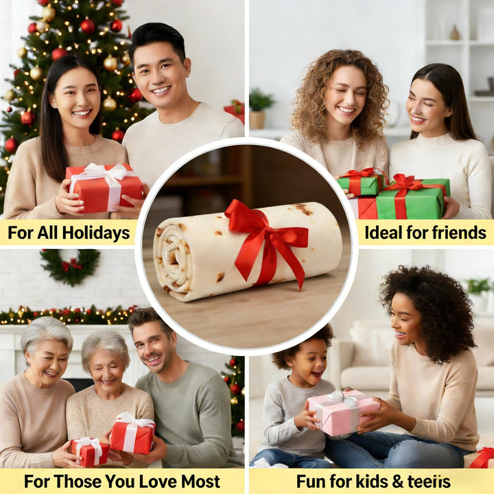 Tortilla Throw Blankets for Adults Teen Kids, Double Sided Wrap Blankets, Novelty Realistic Flannel Round Blankets, Unique Gift for Girl Women 47in