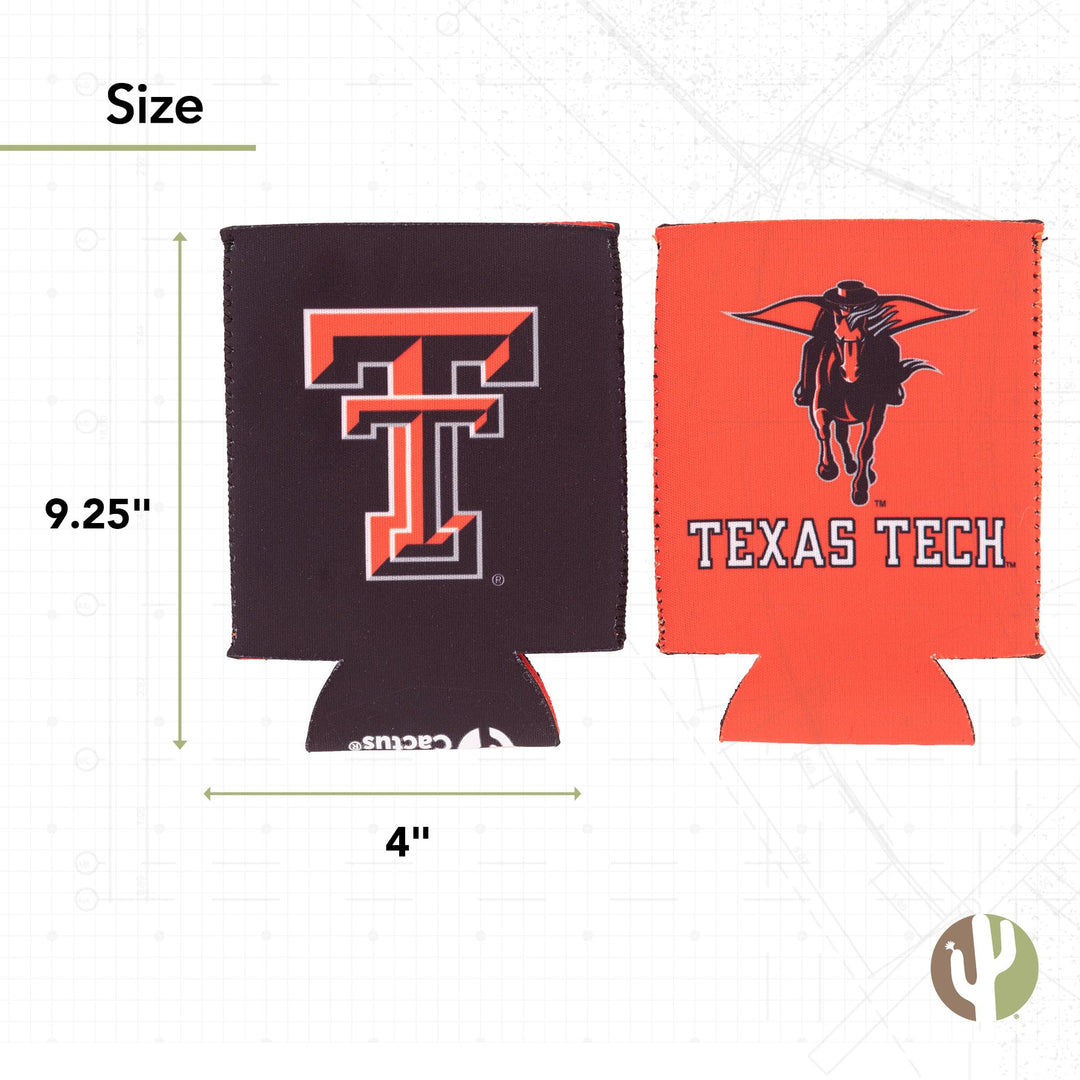 Desert Cactus Texas Tech University Can Insulator Beverage Cooler 1 Pack Foam Beverage Holder TTU Red Raiders (1 Pack Can - Design A)