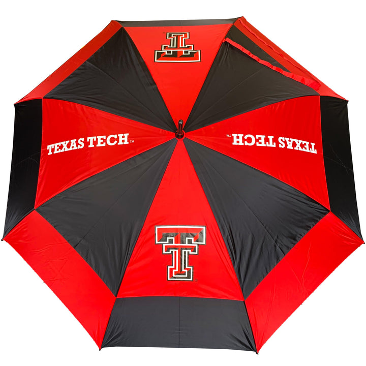 Team Golf NCAA Texas Tech Red Raiders Golf Umbrella 62" Golf Umbrella with Protective Sheath, Double Canopy Wind Protection Design, Auto Open Button