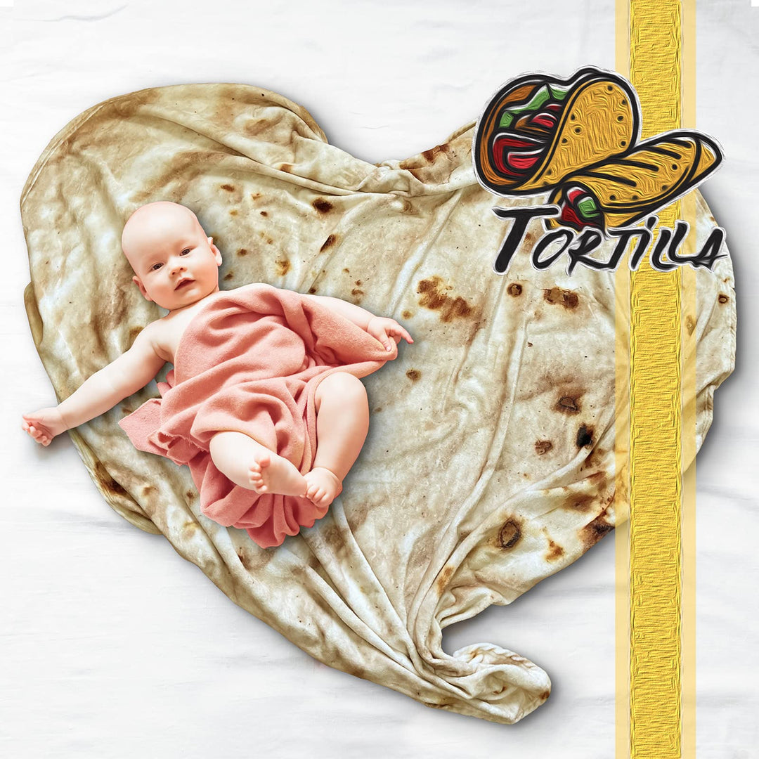 Tortilla Blanket Adult Size Double Sided Throw Blanket Novelty Gift for 300 GSM Soft Flannel 60 inches