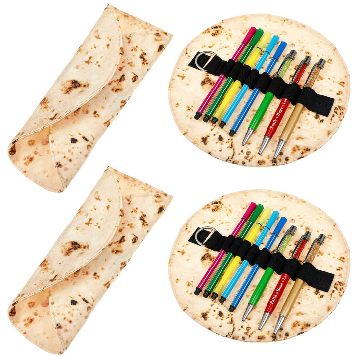 4 Pcs Tortilla Pencil Case Holder Gifts for Office Accessories Makeup Bag Supplies