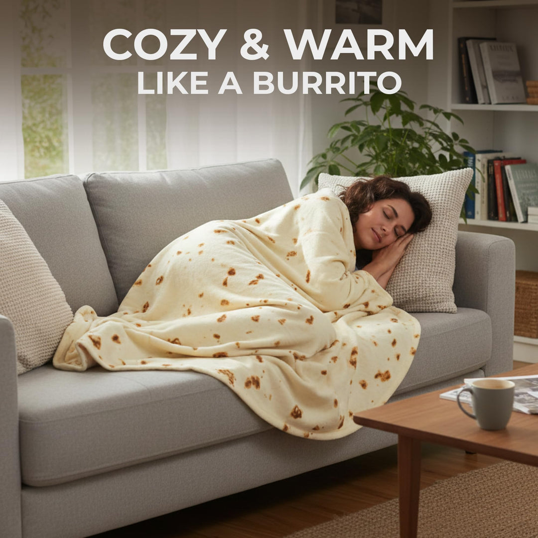 Extra Large Tortilla Throw Blanket – Wrap Yourself Double-Sided 71 Inches, Ultra Cozy Blanket, Super Soft 285 GSM Flannel
