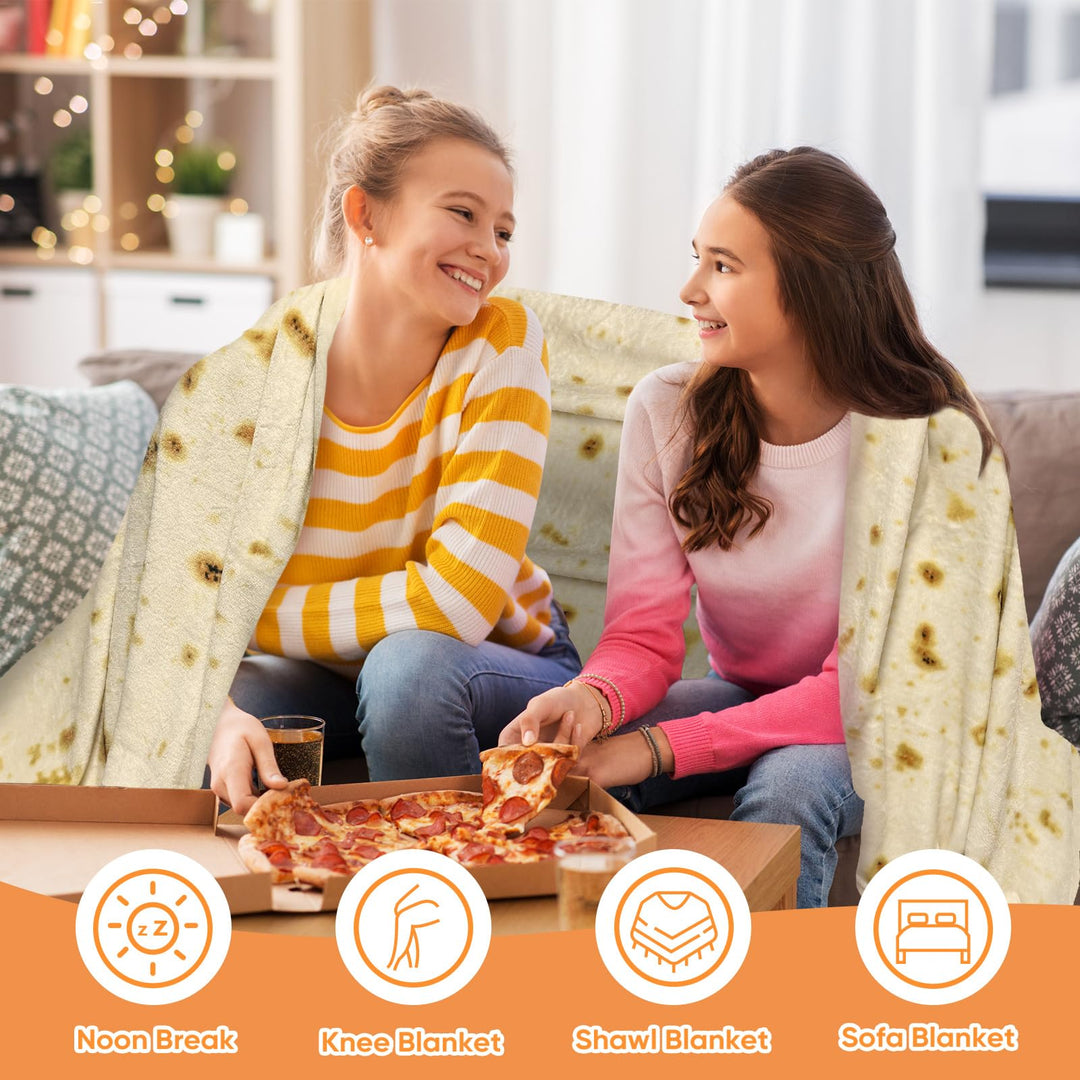 Tortilla Blanket Double Sided for Adults and Kids Gift Soft Flannel 71 inches
