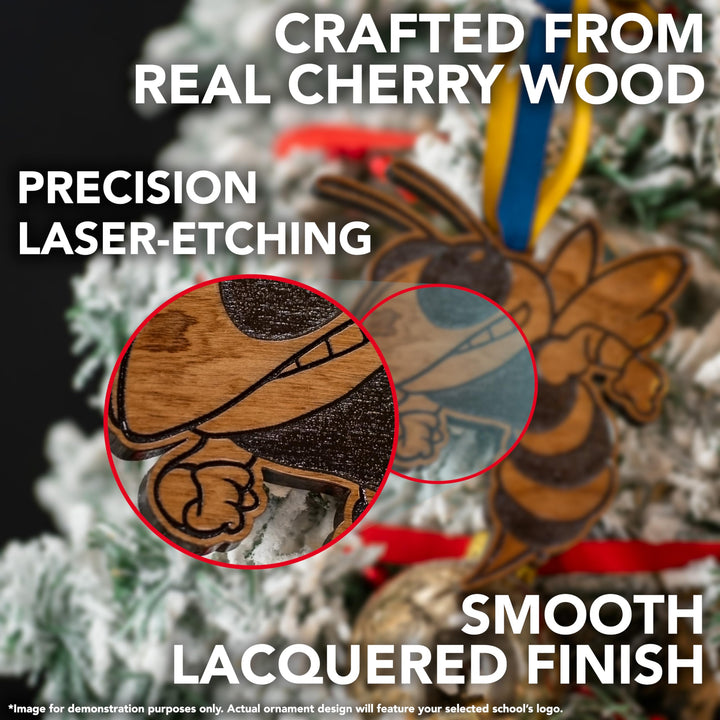 LazerEdge Texas Tech Red Raiders Christmas Ornament - Handcrafted from Cherry Wood - Officially Licensed Collegiate Product