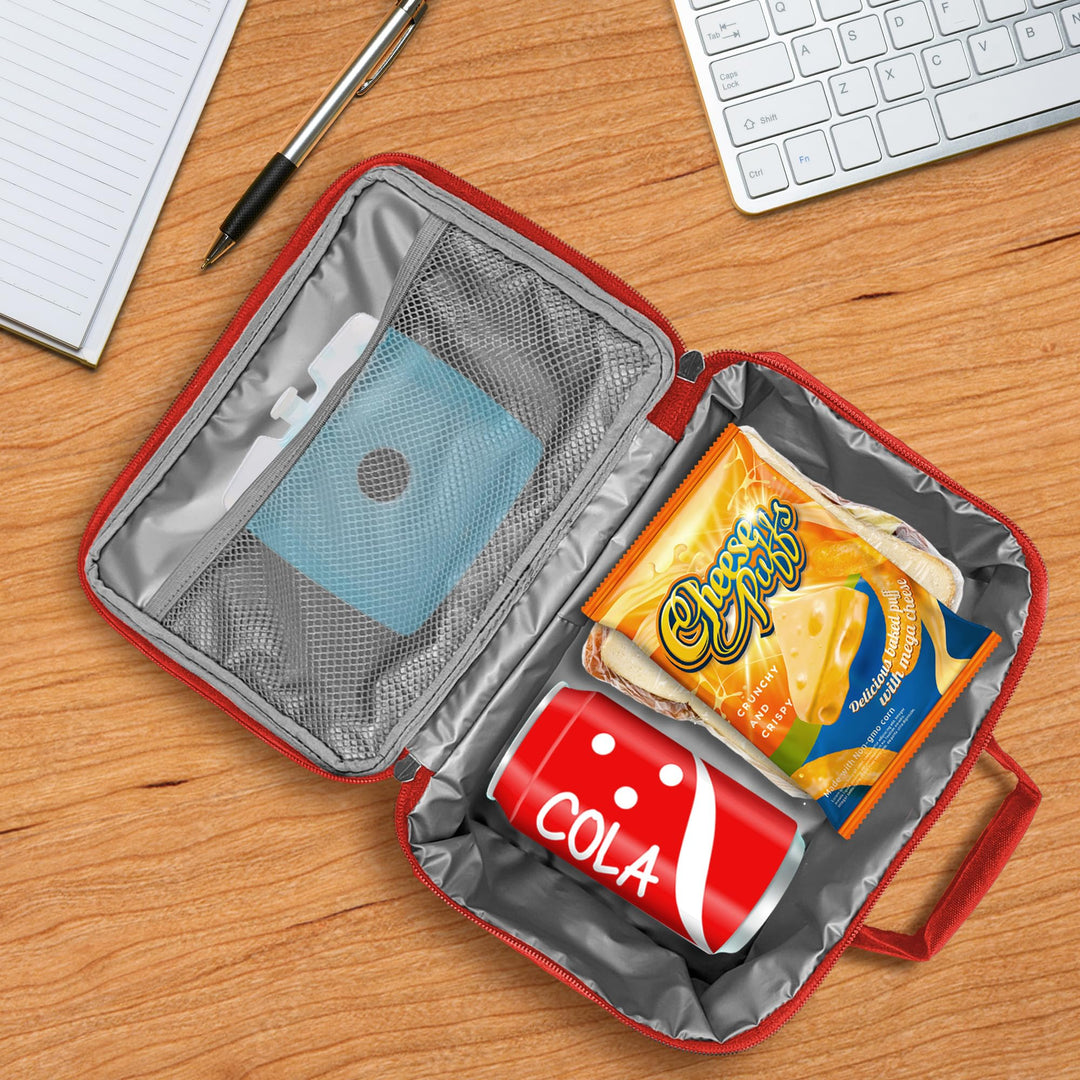 Campus Lab Texas Tech University Secondary Logo Insulated Soft Sided Lunch Box - Reusable Lunch Bag For School Office Work, BPA Free, Red