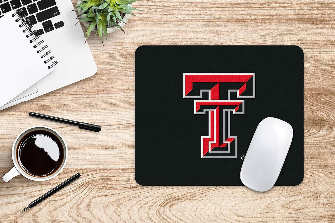 OTM Essentials Black Mousepad for Laptop – Texas Tech University Mouse Pad Small, Classic Standard Black Design, Non-Slip Base, Smooth Surface, Lightweight Gaming Mouse Pad for Home, Office, &amp; School