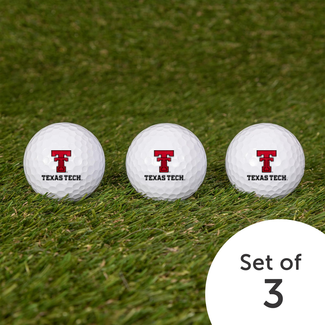 Desert Cactus Texas Tech University Golf Balls 3 Pack – TTU Red Raiders Full Color Three – Officially Licensed Sport Team Accessory (Design B)
