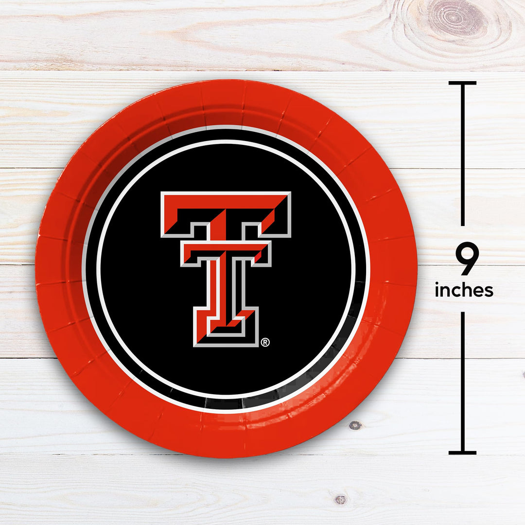 Westrick Texas Tech Red Raiders 9" Paper Plates, 8 Pack – Officially Licensed Texas Tech University Disposable Plates with Multicolor Logo – Tailgating, Game Day, Graduation Parties &amp; Fan Celebrations