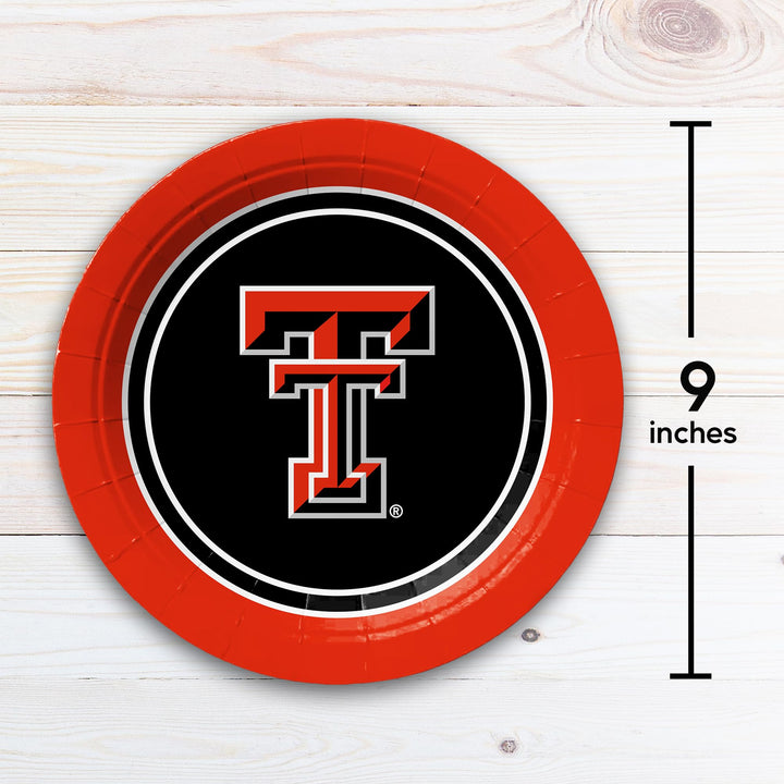 Westrick Texas Tech Red Raiders 9" Paper Plates, 8 Pack – Officially Licensed Texas Tech University Disposable Plates with Multicolor Logo – Tailgating, Game Day, Graduation Parties &amp; Fan Celebrations