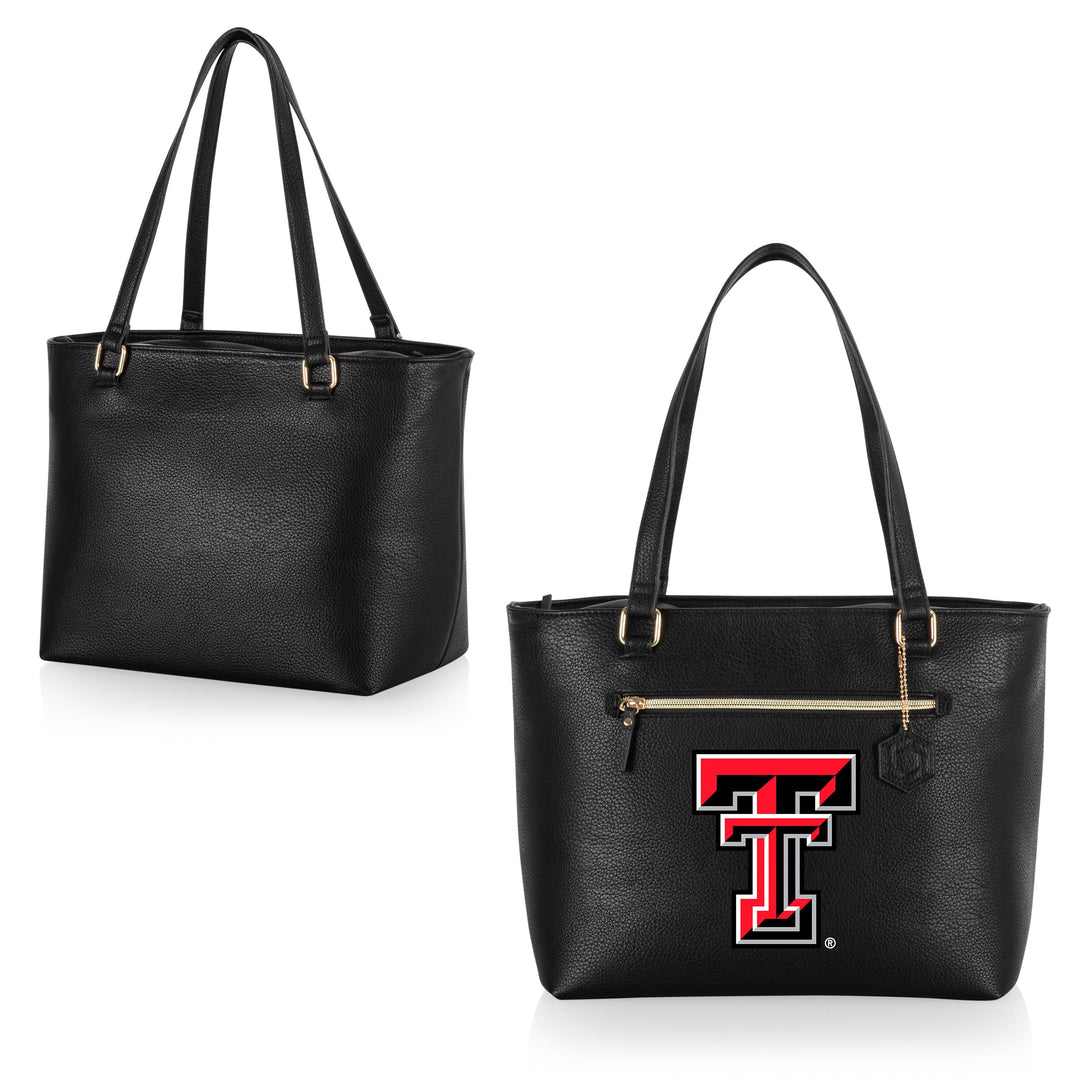 PICNIC TIME NCAA Texas Tech Red Raiders Uptown Cooler Tote Bag, Insulated Lunch Bag, Stylish Beach Bag Soft Cooler, (Black)