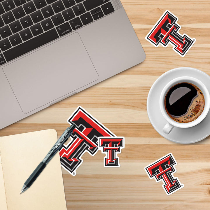 Texas Tech University Primary Logo 50ct Vinyl Sticker Pack – Large Waterproof Double T Red Raiders Decals for Laptops, Water Bottles, Tablets, Scrapbooks, Vehicles &amp; More