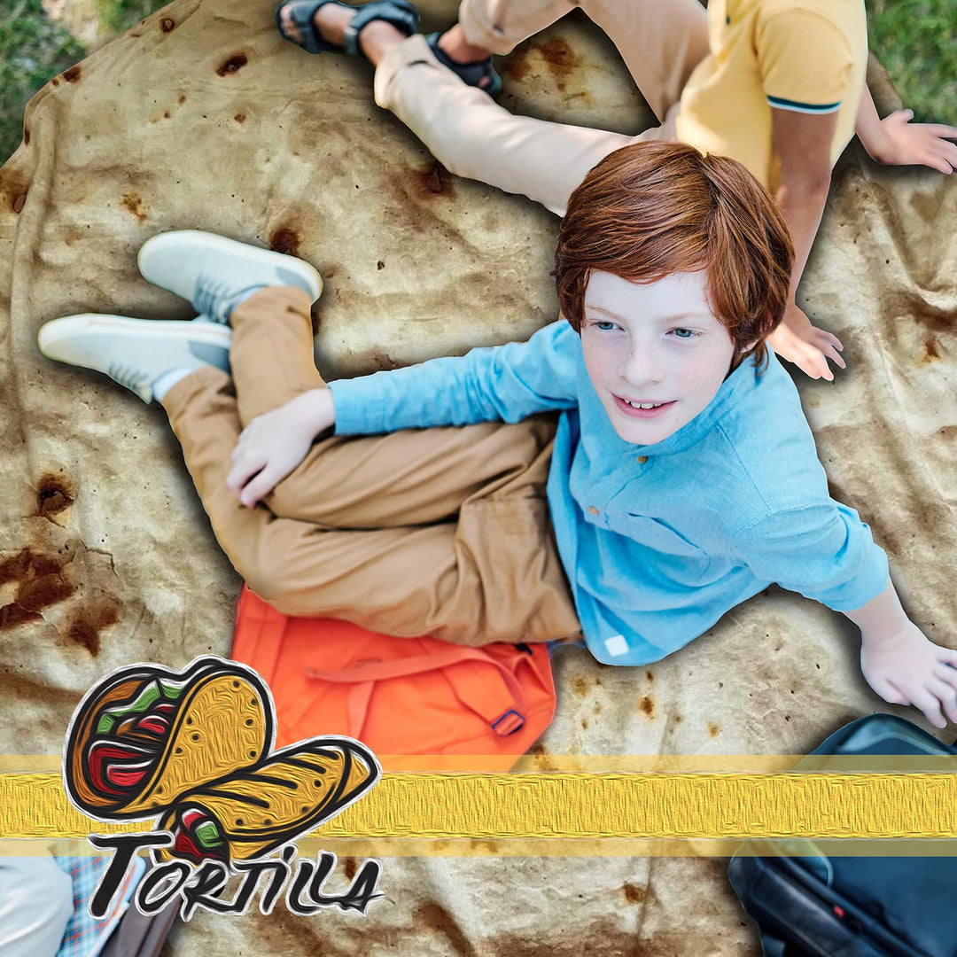 Tortilla Blanket Adult Size Double Sided Throw Blanket Novelty Gift for 300 GSM Soft Flannel 60 inches