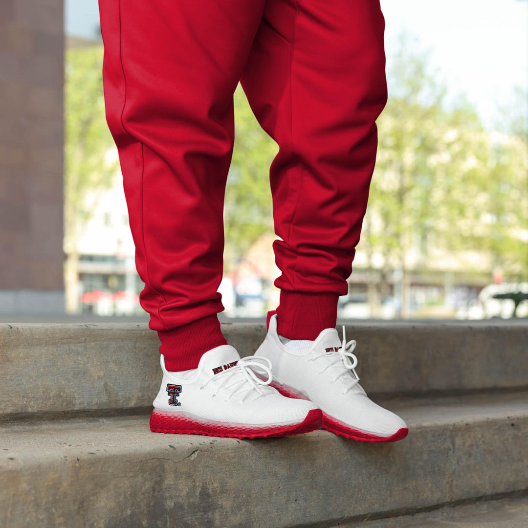 FOCO Texas Tech Red Raiders NCAA Mens Gradient Midsole White Sneakers - 10