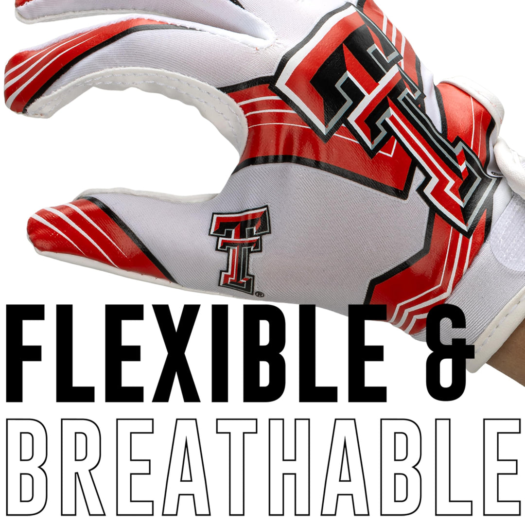 Franklin Sports Texas Tech Red Raiders Kids Football Receiver Gloves