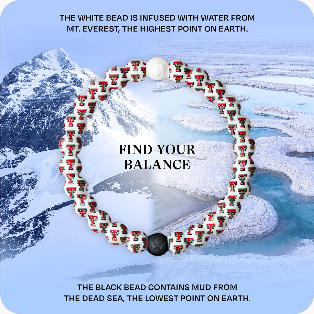 Lokai Collegiate Silicone Beaded Bracelet for Women &amp; Men, Texas Tech University - Large, 7 Inch Circumference - Silicone Jewelry Fashion Bracelet Slides-On for Comfortable Fit