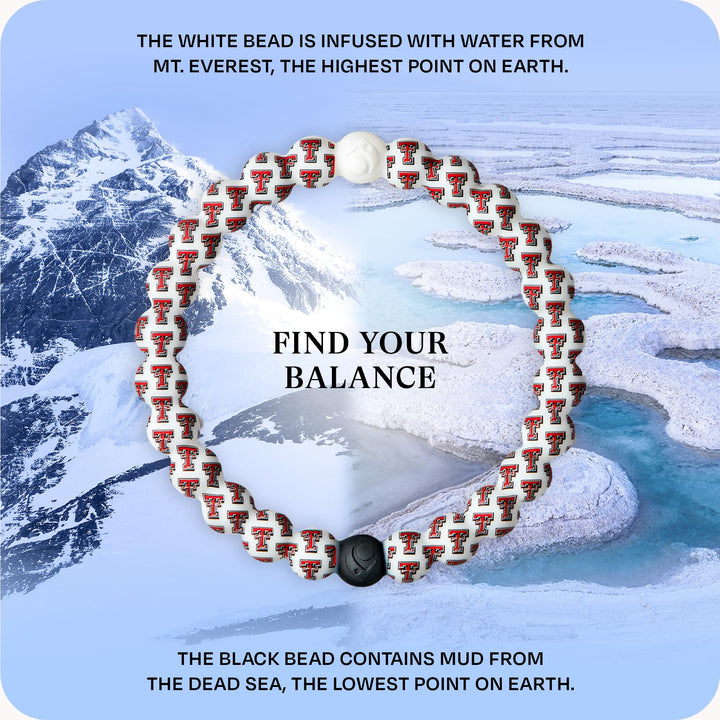 Lokai Collegiate Silicone Beaded Bracelet for Women &amp; Men, Texas Tech University - Large, 7 Inch Circumference - Silicone Jewelry Fashion Bracelet Slides-On for Comfortable Fit