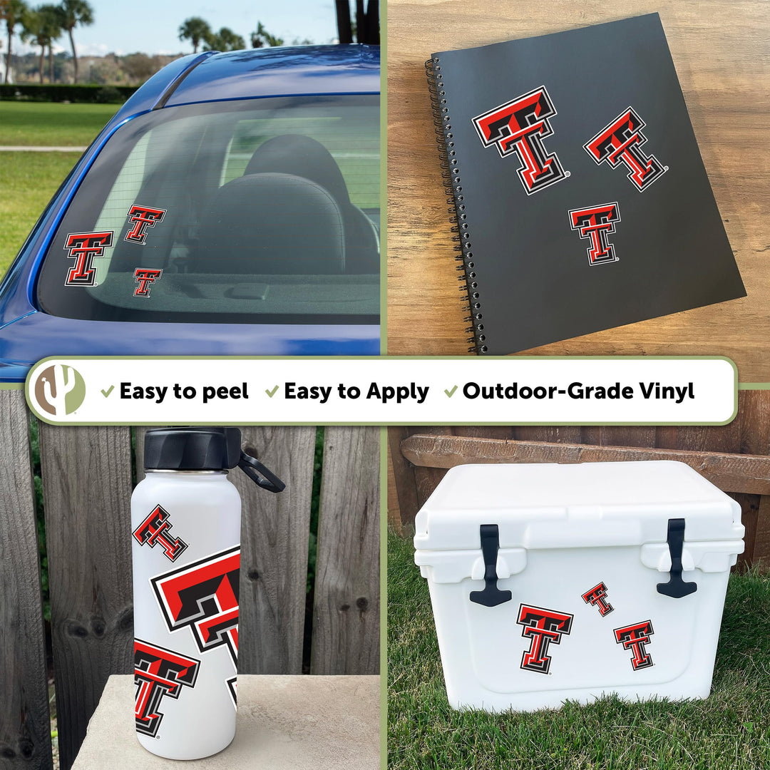 Desert Cactus Texas Tech University Sticker TTU Red Raiders Vinyl Decals Laptop Water Bottle Car Scrapbook Sheet T3 (Type 3-1)