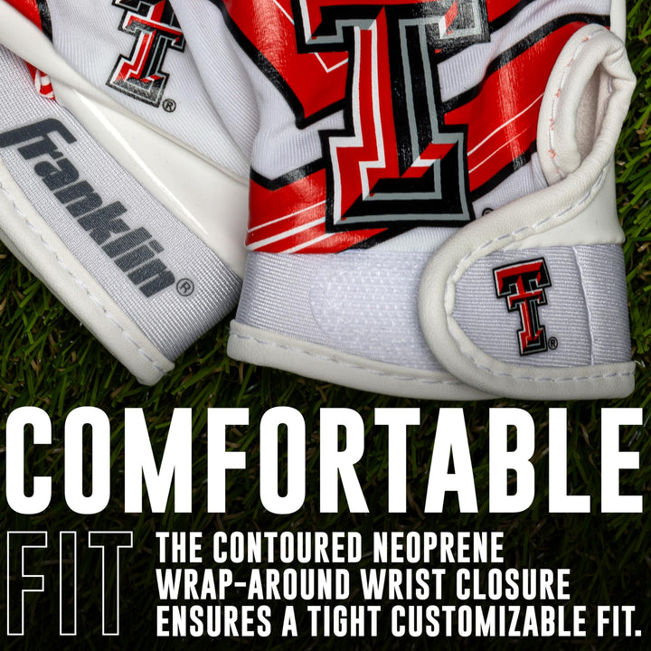 Franklin Sports Texas Tech Red Raiders Kids Football Receiver Gloves