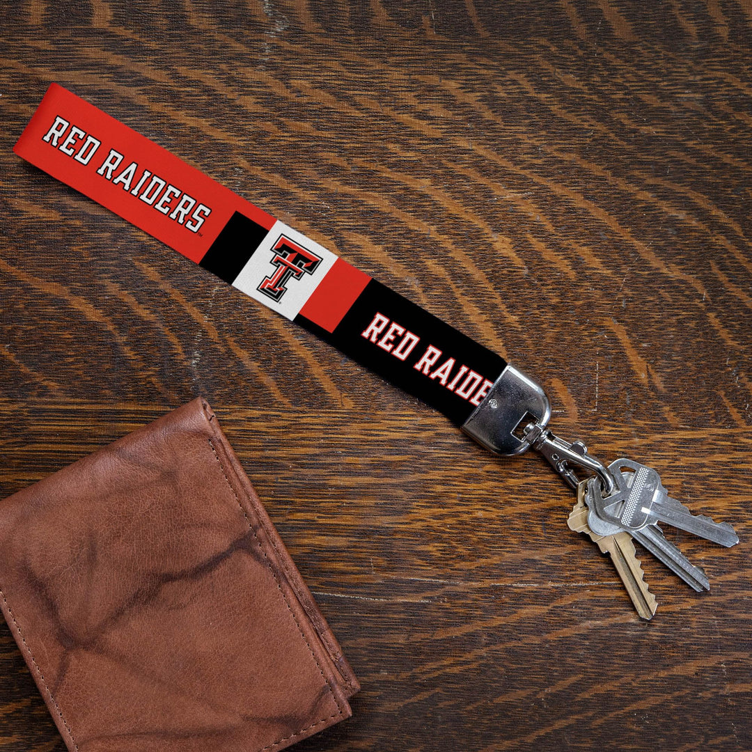 Rico Industries NCAA Texas Tech Red Raiders Wrist Lanyard Key Chain, Cute Wristlet Strap Keychain Holder for Women Men Car Keys ID Badges Card Wallet Phone Camera