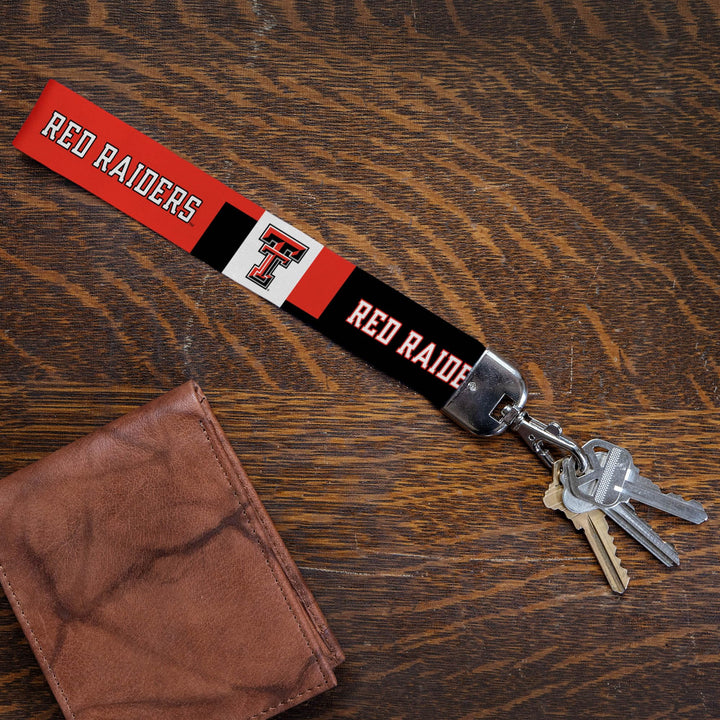 Rico Industries NCAA Texas Tech Red Raiders Wrist Lanyard Key Chain, Cute Wristlet Strap Keychain Holder for Women Men Car Keys ID Badges Card Wallet Phone Camera