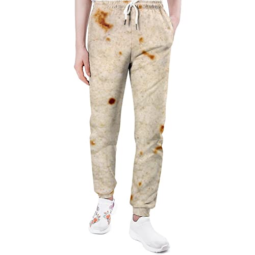 Mens Joggers Sweatpants, Abstract Photo of Tortilla FlatbreadMens Athletic Jogger Pants, Sweatpants for Men with Pockets 4XL