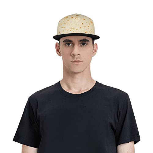whuhezhi Unisex Trucker Hat Burrito Tortilla Pattern Adjustable Snapback Hats Hip Hop Style Flat Bill Baseball Cap Green