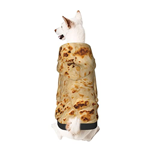 LLOTODO Burritos Giant Flour Tortilla Taco Dog Costume Warm Puppy Hoodie Cat Sweatshirts Dog Jacket Vest Pullover for Small Dogs, Black 1