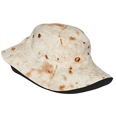 Kouga 3D Funny Realistic Food Burritos Tortilla Unisex Bucket Hat Summer Beach Sun Hat Packable Fisherman Hat