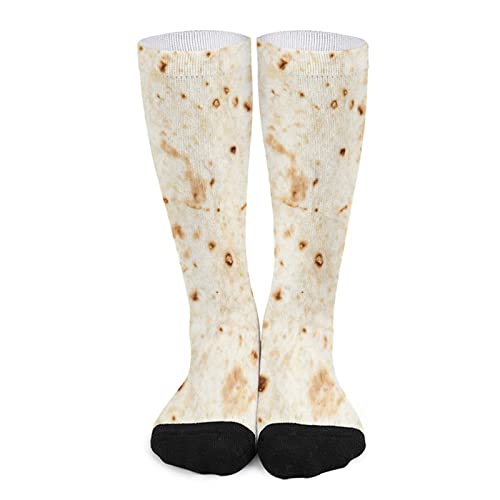 Food Tortilla Crew Sock Funky Pattern Design Soft Cotton Socks ,Unisex Dress Socks Gift for Men Women Teen Kids