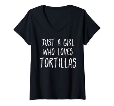 Womens Tortilla Mexican Food Lover V-Neck T-Shirt