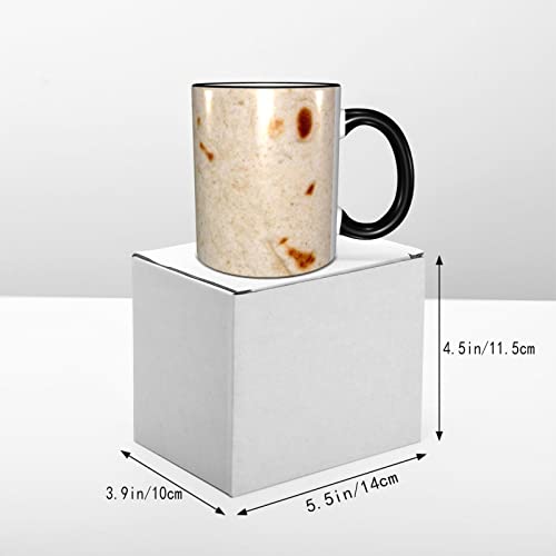 Funny Burritos Tortilla Insulated Coffee Mug With Handle,Ceramic Coffee Cups Easy To Use,Reusable Tea Kettle For Home Office
