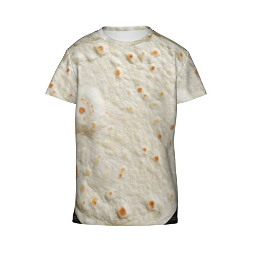 Burritos Giant Flour Tortilla Taco T- Shirt Short Novelty for Boys and Girl Black